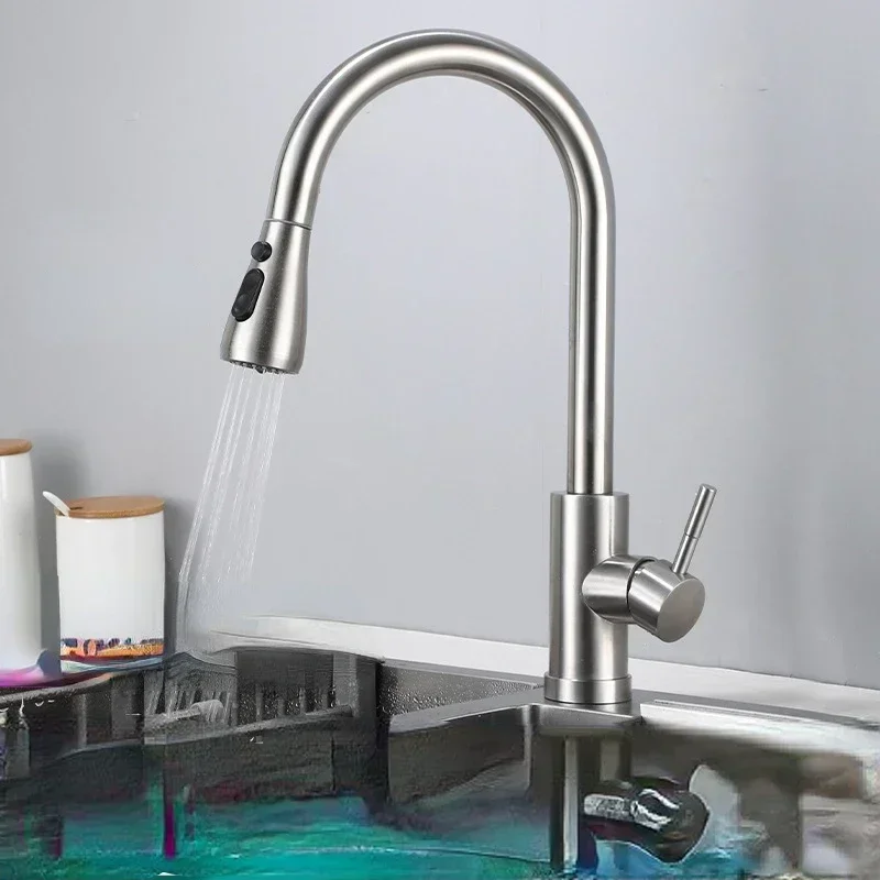 Commercial Kitchen Mixer Tap - Кухонный смеситель с выдвижным изливом, матовый