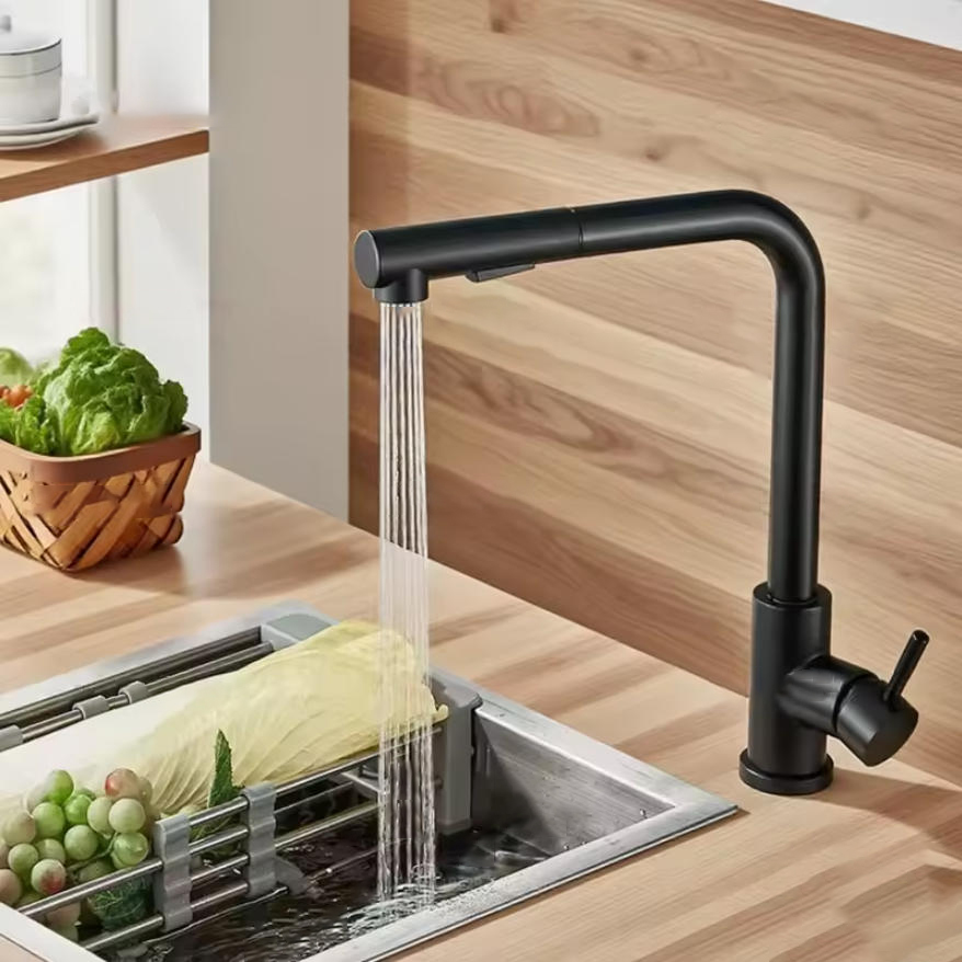 Commercial Kitchen Mixer Tap - Черный выдвижной кухонный смеситель с двумя