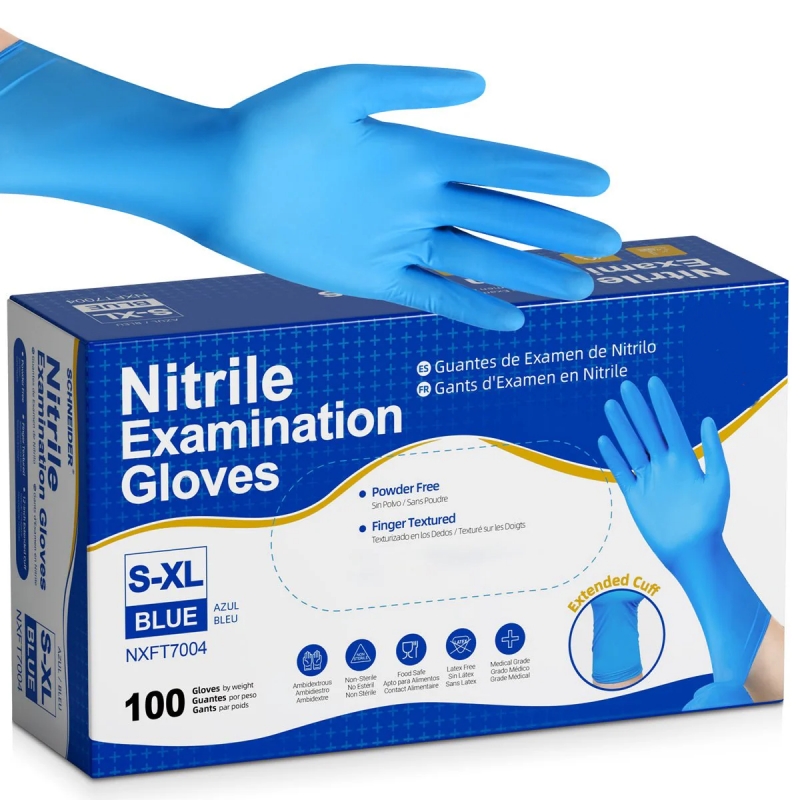 20-50-100 шт. синих нитриловых – обзор и цена Commercial Kitchen Gloves