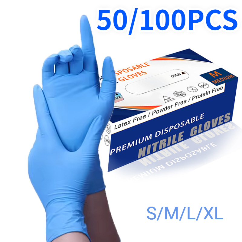 50/100 шт. синие нитриловые пе – обзор и цена Commercial Kitchen Gloves