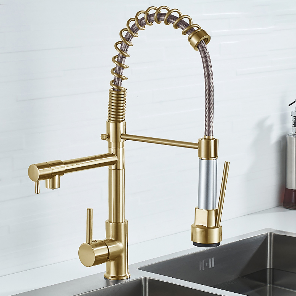 DQOK Черный матовый пружинный  – обзор и цена Commercial Kitchen Mixer Tap