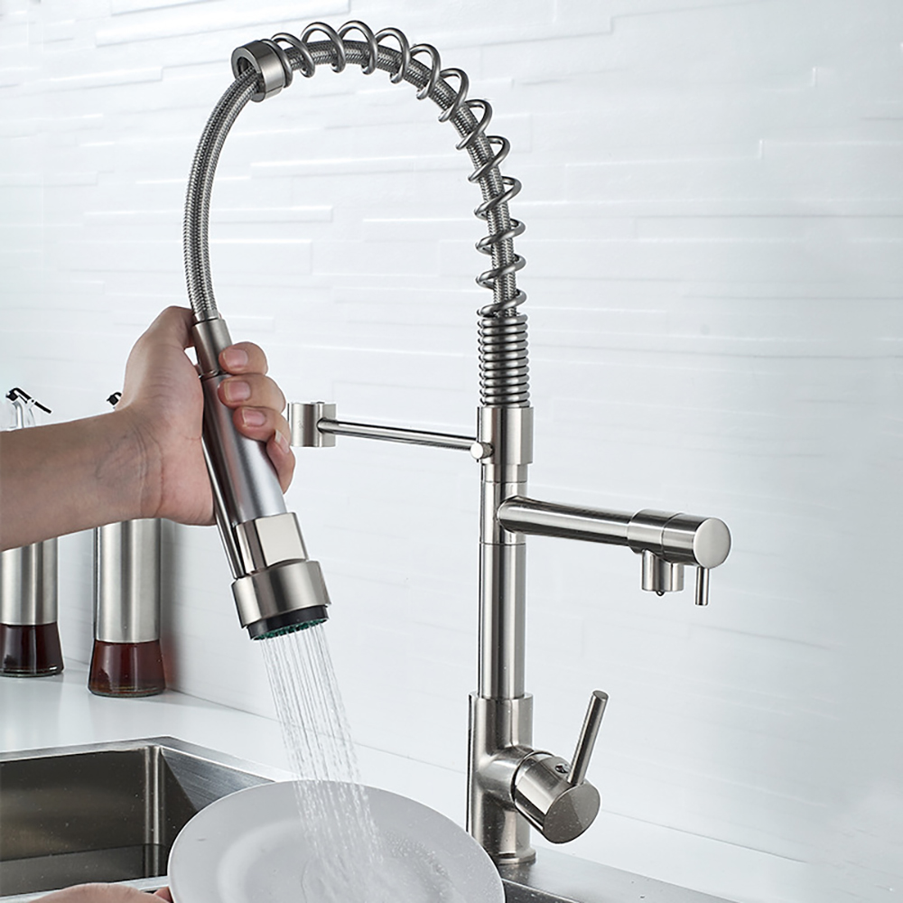 DQOK Черный матовый пружинный  – обзор и цена Commercial Kitchen Mixer Tap